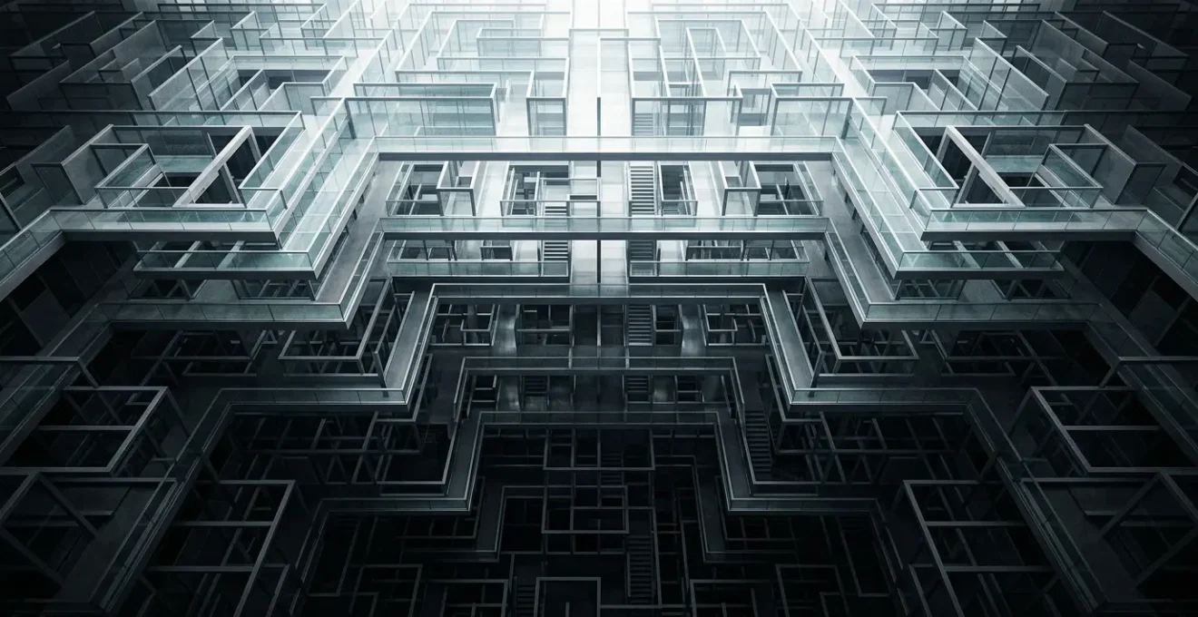 Robot d'exploration Google naviguant dans une architecture complexe de site web avec plusieurs niveaux de profondeur