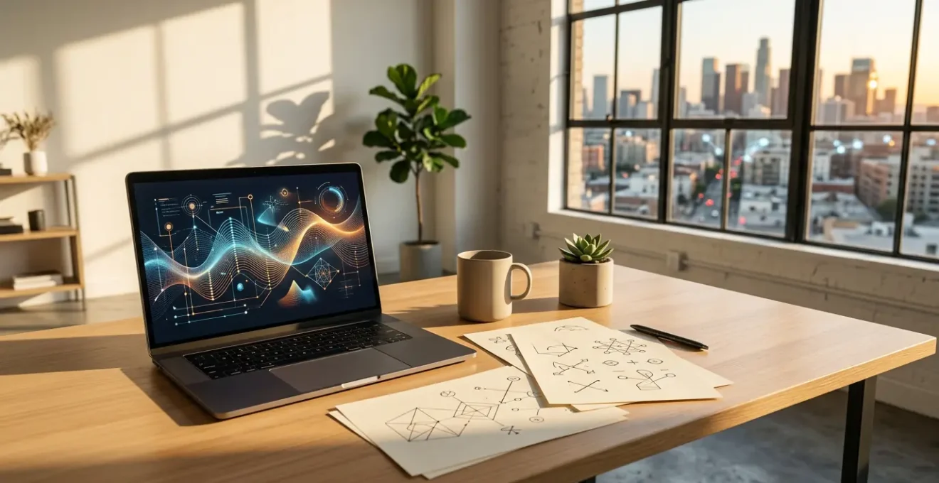 Bureau moderne avec écran analysant des graphiques de performance SEO et indexation Google