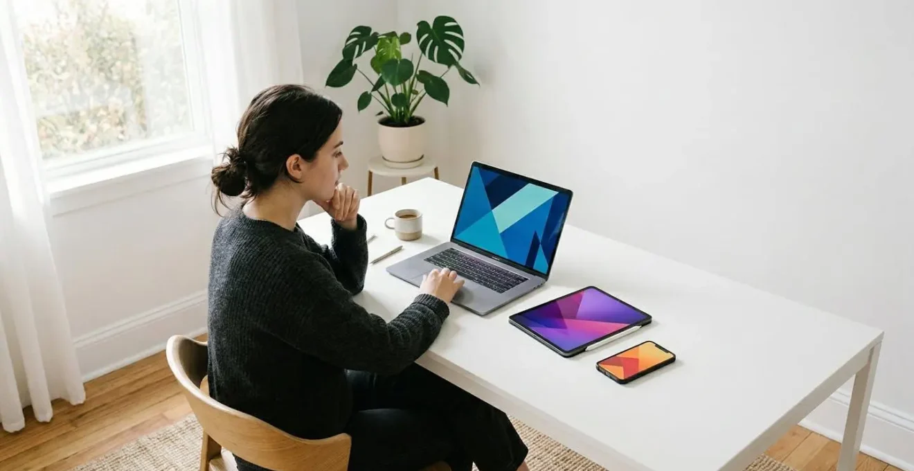 Créateur de contenu adaptant un message pour différentes plateformes sociales