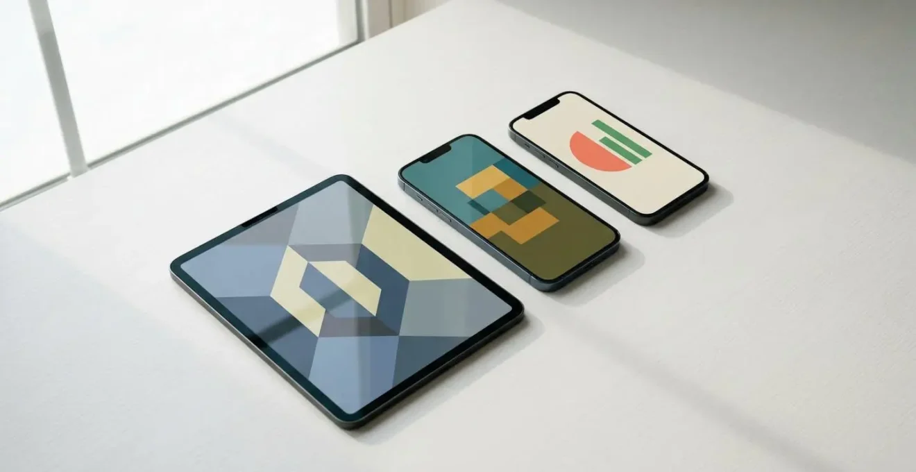 Trois écrans montrant l'évolution d'un site web du responsive vers le mobile-first puis la PWA.