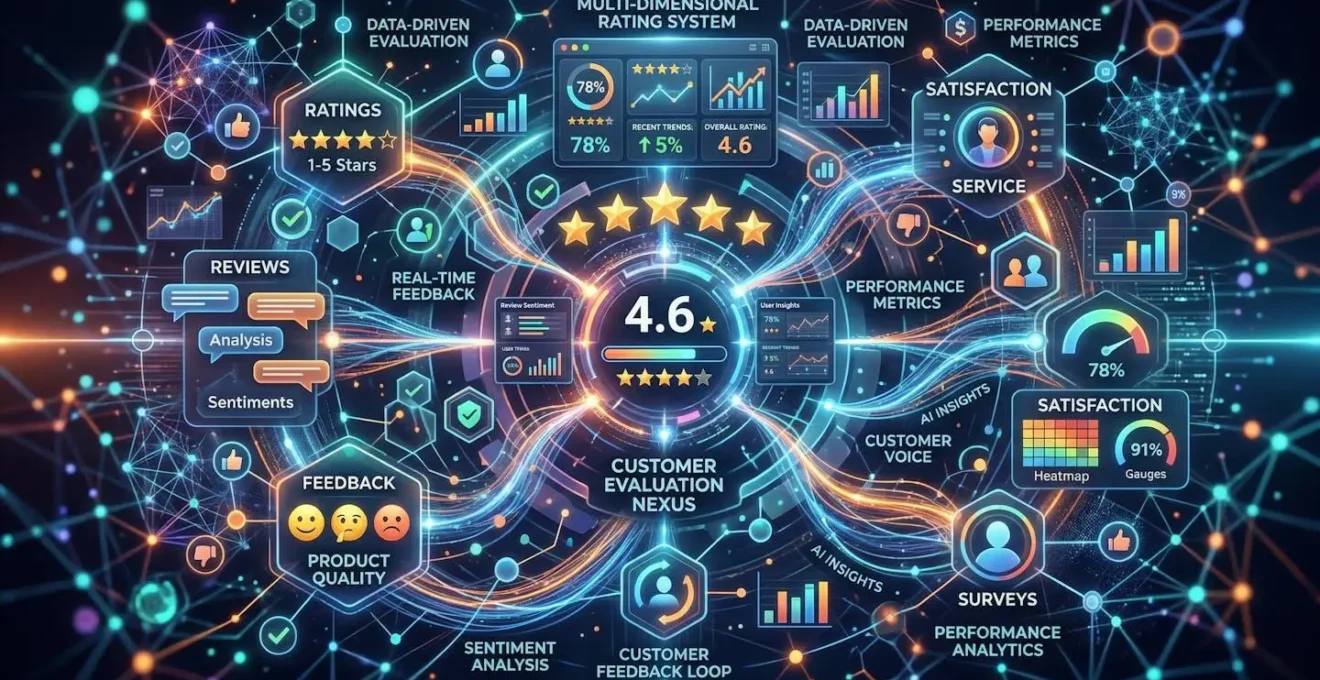 Représentation abstraite d'un système de notation et d'évaluation client moderne