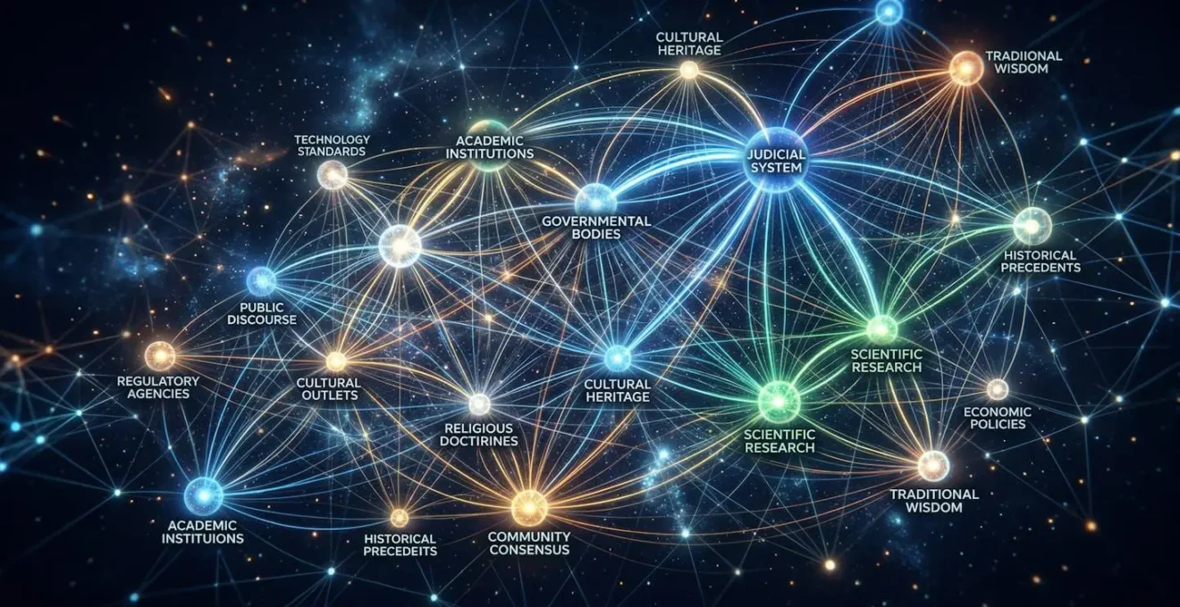 Visualisation abstraite d'un réseau de connexions entre différentes sources d'autorité